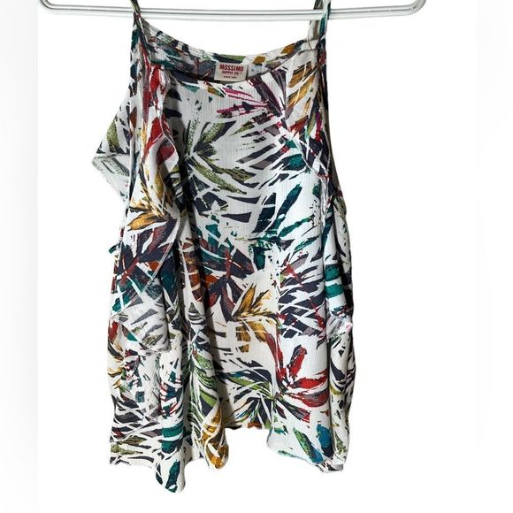 Blouse Tank top sleeveless spaghetti straps Side Flutters crisscrossed back - Picture 1 of 6